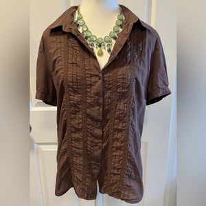 Tommy Hilfiger button up short sleeved blouse